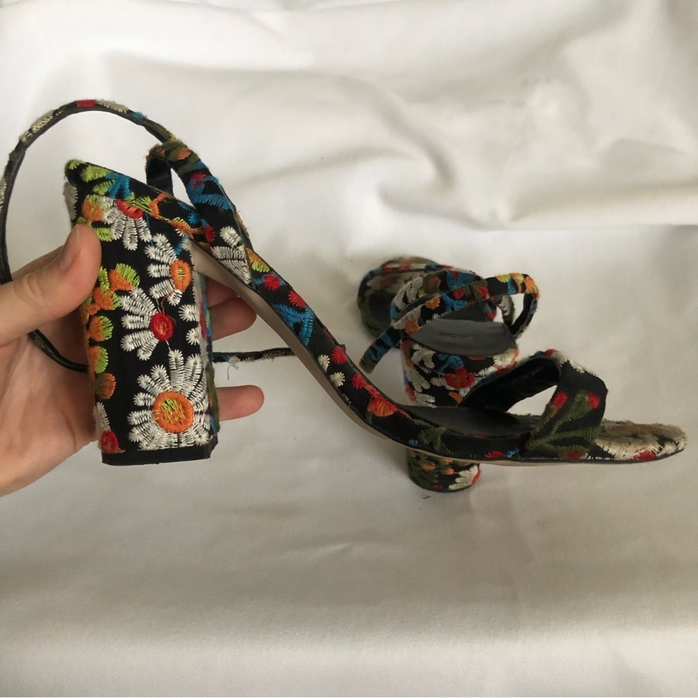 ASOS floral block heel sandals